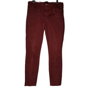 ❤️ JEN7 by 7 For All Mankind Women's Ankle Skinny Jeans Red Size 10 EUC